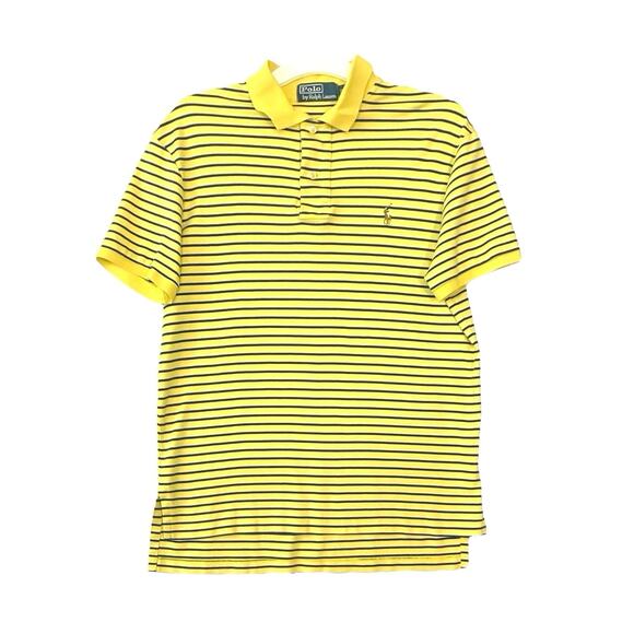 Polo Ralph Lauren Men's Yellow Striped Classic Fit Soft Touch Polo SZ M - Picture 3 of 7